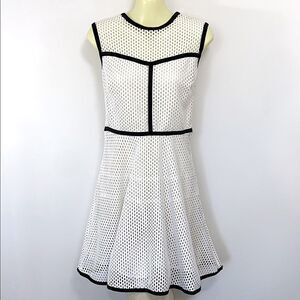 Sandro Paris Dress White Mesh Fit and Flare NWOT Sz U.S. 4